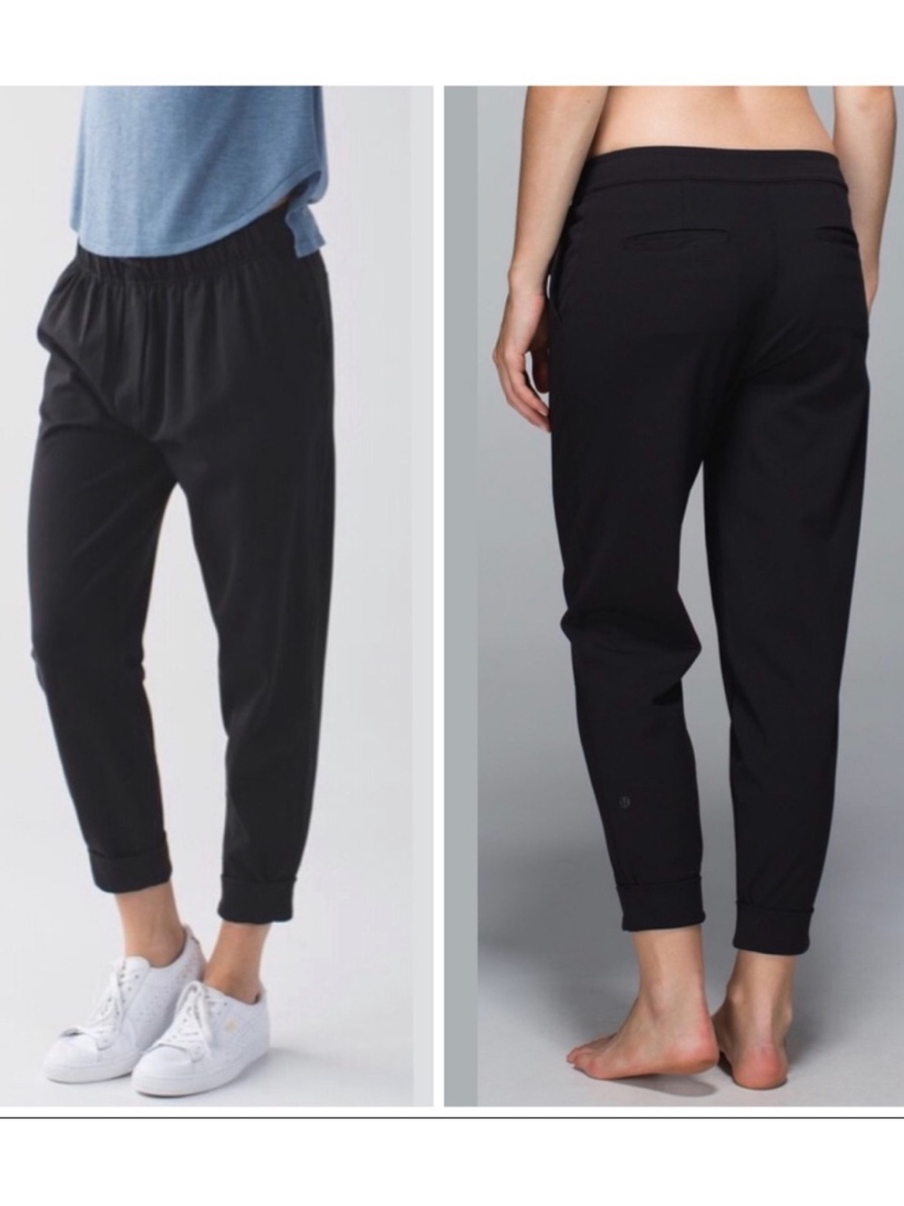 Lululemon Cuffed Jet Crop Jogger Pants Black Womens Size 6